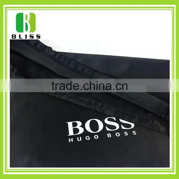 Custom Logo Printed Black Cotton Drawstring Bag photo-5