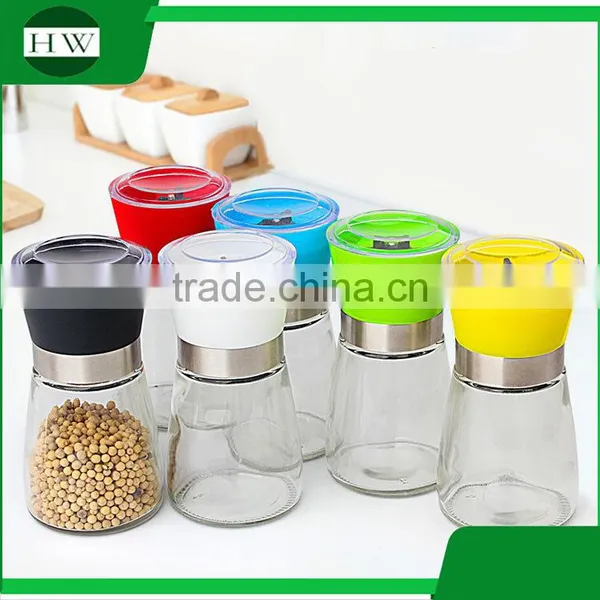 Multipurpose Glass Manual Spice Bottle Jar Pepper Grinder Grater Mill photo-4