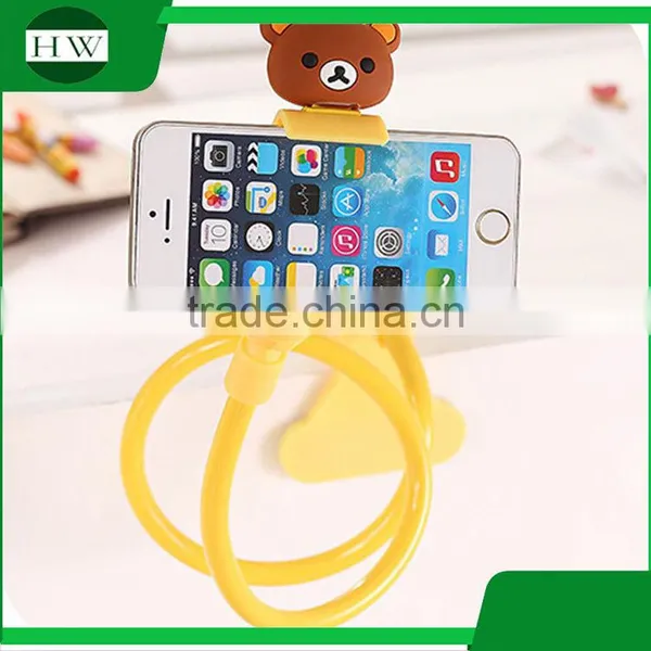 Plastic Cartoon Flexible Folding Telescopic Foldable Desktop Pad Cell Mobile Phone Bracket Stand Support Holder With Clip photo-4