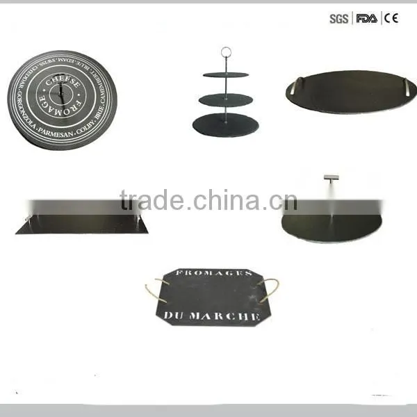 Wholesale Natural Stone 2 Tier and 3 Tier Slate Cake Stand With Rough Edge photo-5