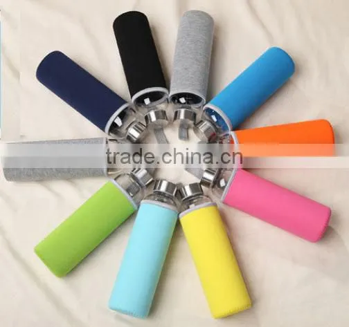 Haonai Sports Glass Water Bottle Custom Logo With Lids and Sleeves photo-3