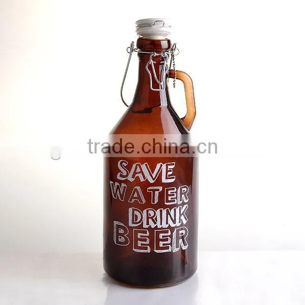 Amber Beer Glass Pitcher photo-3