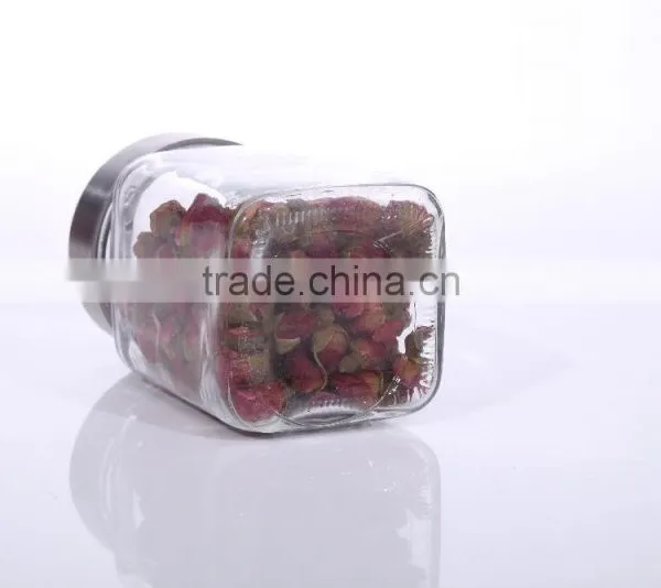 6oz Clear Sqaure Glass Spice Jars With Metal Screw Top Lid for Packaging photo-2