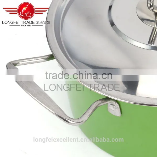2016 3pcs Stainless Steel Color Steel Handle High Pot Set photo-2