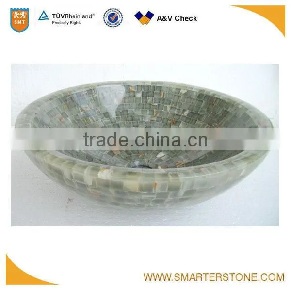 Yellow Wooden Marble Customised Hand Washing Bowls photo-2