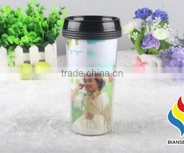 BPA Free Paper Insert Plastic Cup 12oz Double Wall Paper Cup photo-5