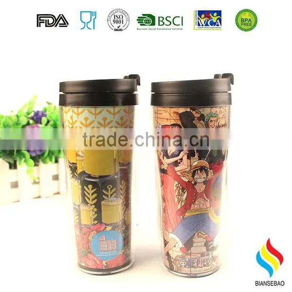 Clear Insulated Plastic Tumbler With Paper Inserts photo-5