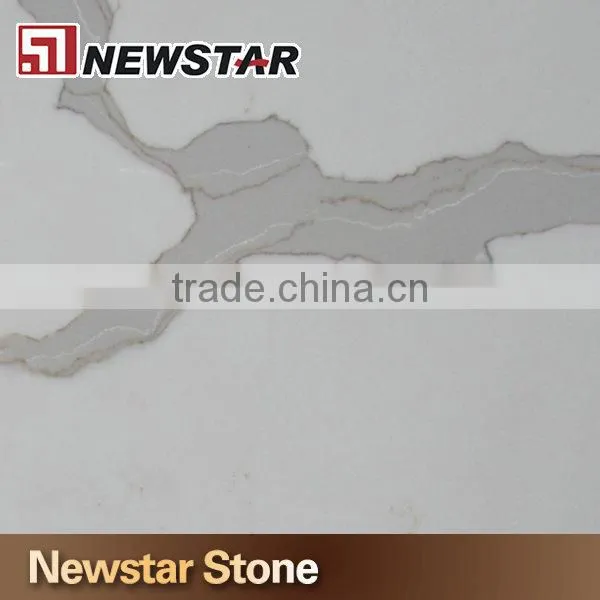 Newstar Snow White Marble Color White Quartz Countertop With Grey Veins photo-6