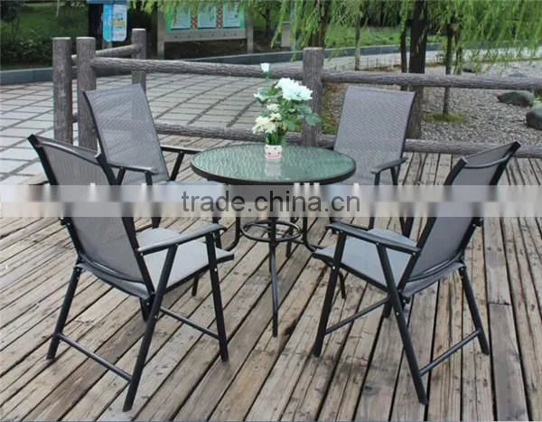 Glass and Metal Dining Table and Chair French Dining Set photo-2