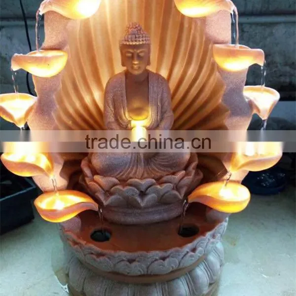 Water Fountain Led Buddha Statue Decorations Polyresin photo-2