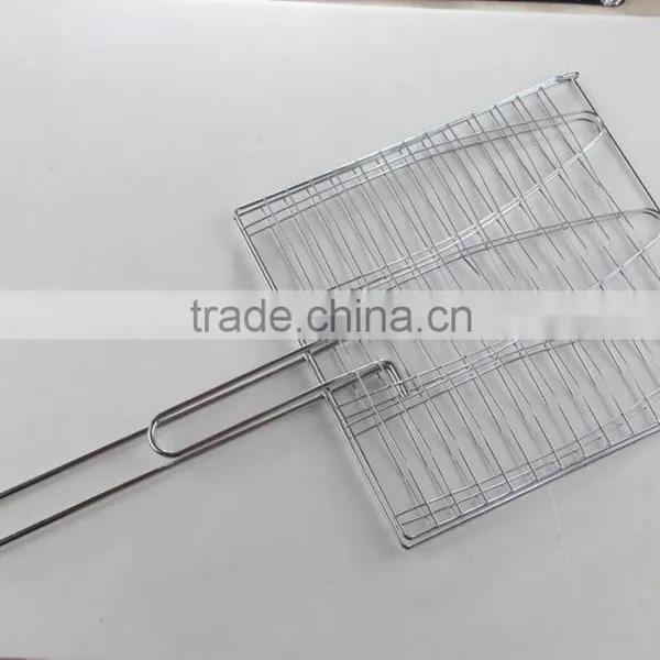 Triple Fish Long Handle Barbecue Grill Basket photo-2