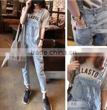 The New Winter Denim Overalls/female Han Edition The Cowboy Pants/jumpsuits/trousers With Braces photo-3