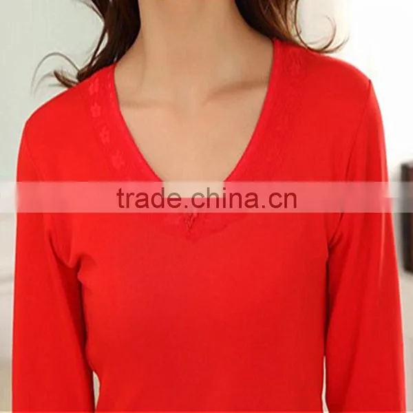 Custom Thermal Underwear Women 2014 Winter Cotton Long Johns Top + Pant Set Ladies Sey O-neck Slim Underwears W171 photo-2