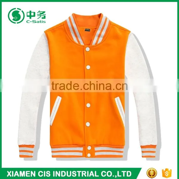 Custom Logo American Style Blue and White Mens Plain Varsity Baseball Jacket photo-3
