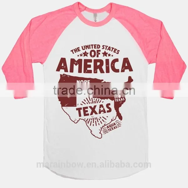 Cheap Wholesale Baseball Tees 100% Cotton Unisex Baseball T Shirt Custom Design 3/4 Raglan Sleeve Baseball T Shirt photo-5