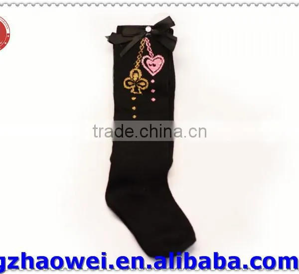 Bowknot Heart Printed Young Girls Tights photo-4