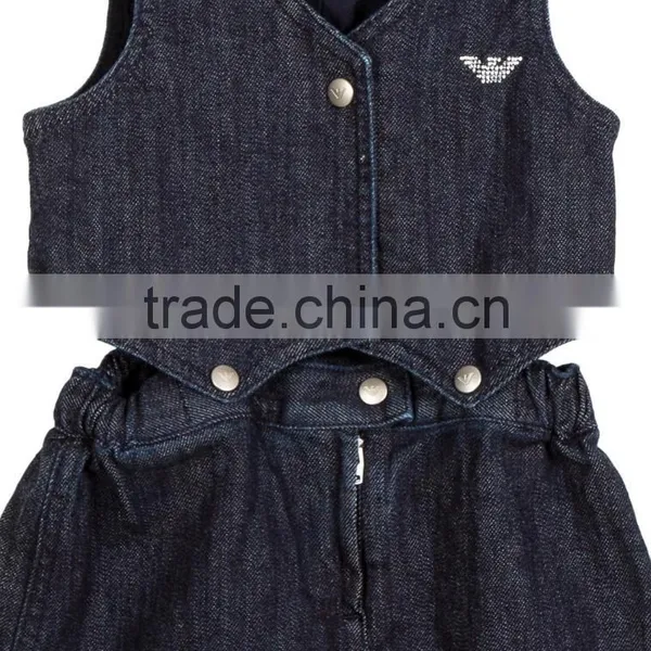 Wholesale Kids Girls Detachable Denim Dress Baby Clothes New Design Baby Girls Cusual Dress photo-3