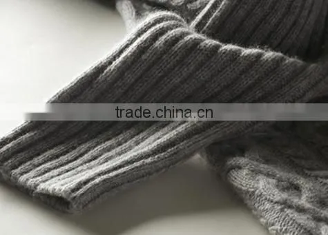 Women's Most Popular Gery Cable Knit Cashmere Sweater Cardigan With Side Pockets photo-6