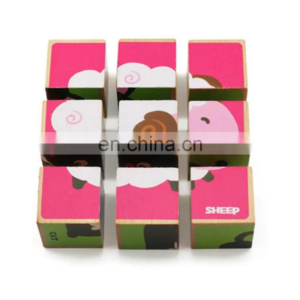 High Quality Montessori Wooden Baby Toy Animals Puzzle Cube Solid Wooden For Children Use photo-3