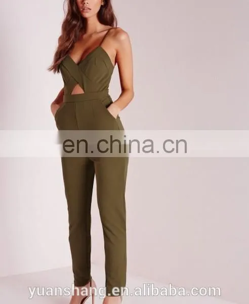 Fashion New Design Women Sexy Onesie Jumpsuit In Khaki 2015 photo-6