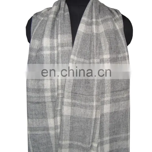 Gauze Pashmina Check Shawls and Scarf photo-2