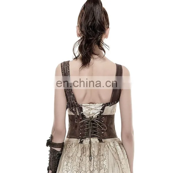 Gothic Style Underbust Brown Softbone Corsage Punk Rave Y-659 photo-4