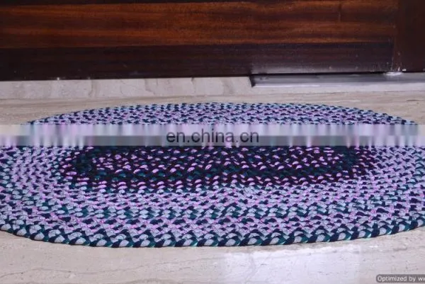 Reversiblr Door Mats Handmade Cotton Rug Braided Designer Embroidered Floor Mat photo-3