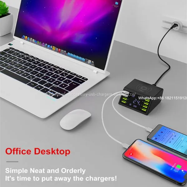 Universal 60w 8 Ports QC3.0 Smart Multi Usb Wireless Charger For Mobile Phone photo-3