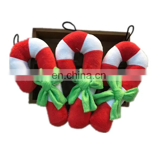 Teddy Puppy Molar Bite-resistant Christmas Candy Cane Dog Toy Squeaky Pet Christmas Toy photo-2