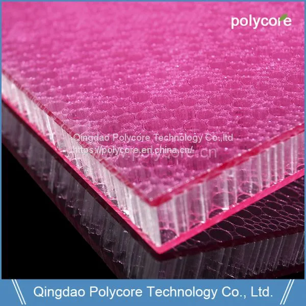 Light Weight Light Transmission Waterproof Fireproof PC Honeycomb Sandwich Panel photo-3