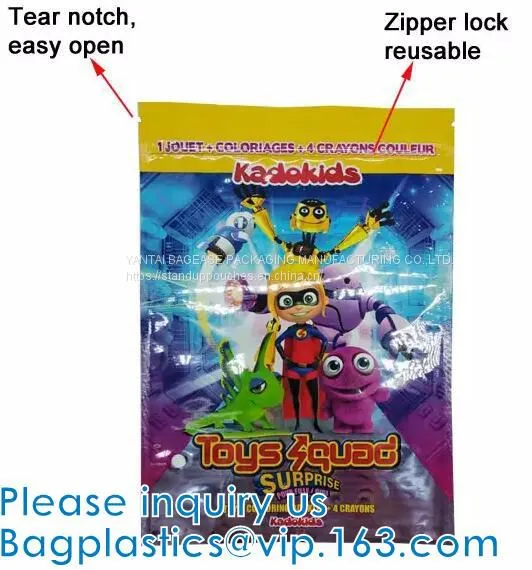 Mylar Plastic Edible, Foil Bag Child Toy Pouch, High Barrier Reclosable Stand Up Zipper Poly Toy Bag photo-2