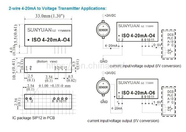 ISO 4-20mA-O6 2-Wire Passive 4-20mA to Voltage Signal Isolation Converter photo-3