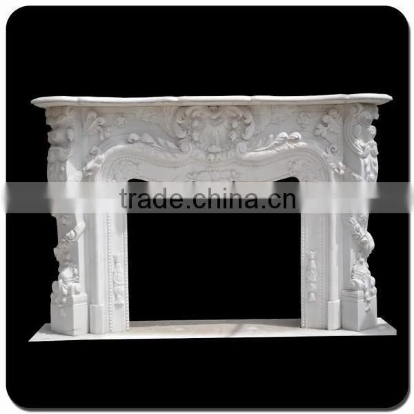 Hot Sale Freestanding Insert Indoor Marble Fireplace photo-3