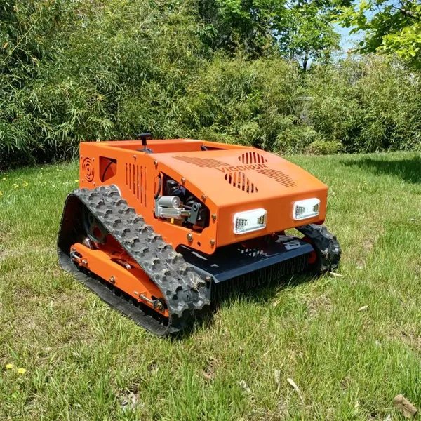 9Hp Loncin 224Cc Gasoline Engine Industrial Rubber Track Light Weight RC Mowing Robot for Garden Farm Orchard
