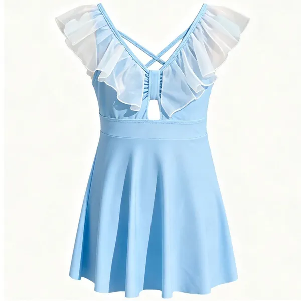 Girls' One-Piece Swimsuit Quick-Drying Sleeveless Polyester Spandex Shell Print Cute New Style Wholesale photo-2