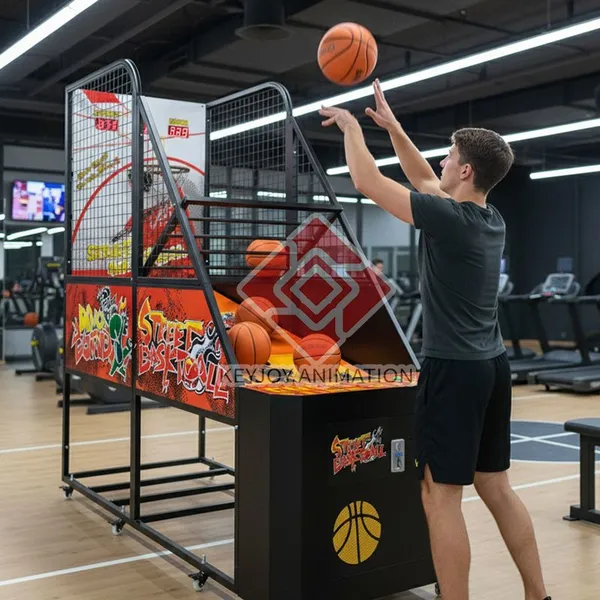 Commercial Adult Basketball Arcade Machine 2 Player Coin Operated Moving Hoop Indoor Shooting Game for Game Center Mall photo-3