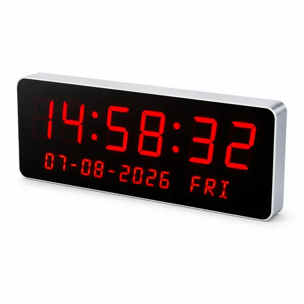 Hanging LED Wall Clock Large Digital Clock Display Battery Operated Modern Luminous Design