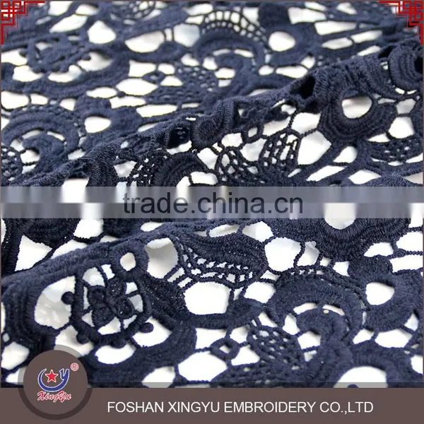 Wholesale Fancy Floral New Design Hollow Out Water Souble 100% Cotton Embroidery Fabric 75-80cm Lace
