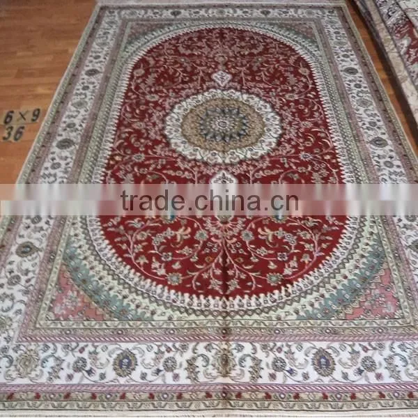 6x9ft 100% Silk Rugs India Cotton Carpet Cheap Red Carpet Hand Made Silk Carpets photo-3