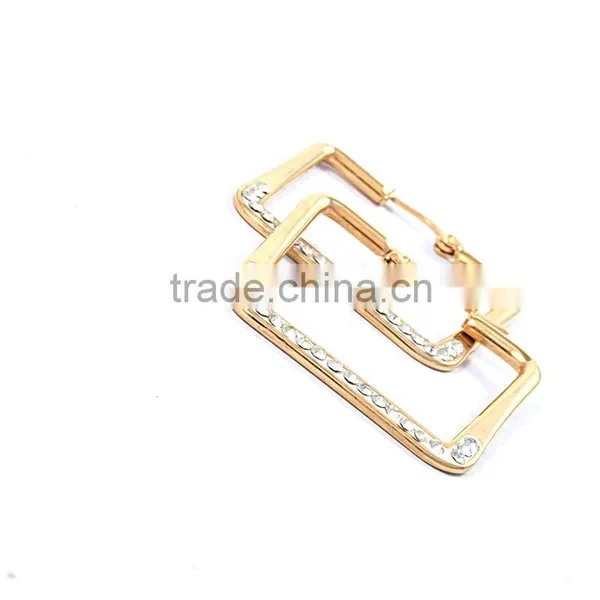 Square Shape Earrings Gold Stainless Steel Earrings for Women photo-2