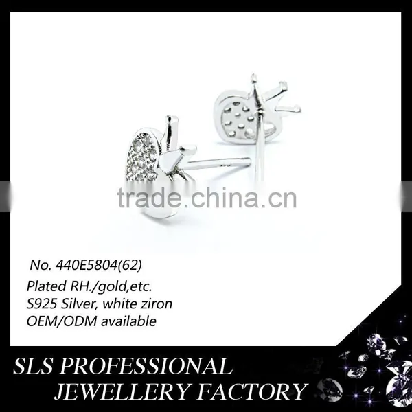 Accessories for Jewelry Wholesale China Earring Stud Design 925 Silver Jewelry Strawberry Shape Earring for Cute Daughter Gift photo-3