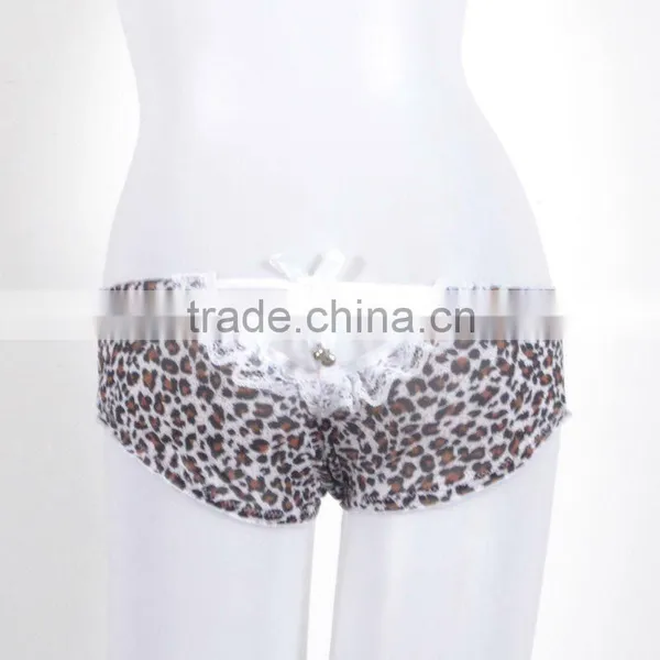 Sexy Lacy Transparentanimal Priting Panties Thongs Women 6010