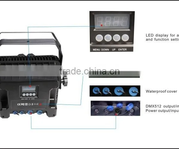 Battery Operated 12pcs 6in1 RGBWA+UV LED WIRELESS DMX Ip65 Waterproof Led Stage Par Light for Party photo-2