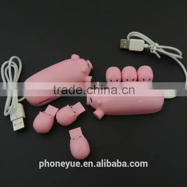 Latest Design Usb 2.0 Cut Cartoon Pig 3 Port Usb Hub With Card Reader photo-2