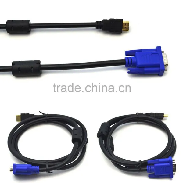 Full HD 1080 15 Pin VGA Male M/M Connector Adapter Gold Plated Converter Braided Cable for HDTV PC Laptop photo-2