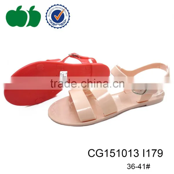 Fashion Simple Design Pvc Jelly Sandals for Women