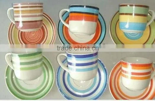 10oz Ceramic Coffee Mug, 10oz Stoneware Handpinted Mug 10oz Stoneware Mug, photo-3