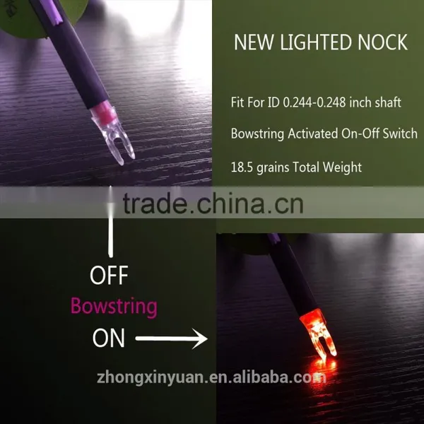 LED Lighted Arrow Nock 6.2-6.3mm Bowstring Activated On-off Switch photo-2