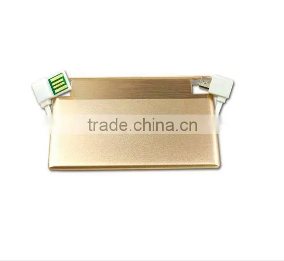 1350mAh Fancy Credit Card Power Bank Built in Cable photo-5