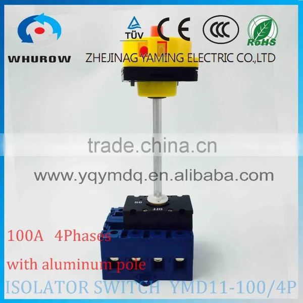 Isolator Switch YMD11-100B/4P With Padlock Aluminum Pole 100A Load Break Power Cut off Operation Outside Electrical Cabinet photo-3
